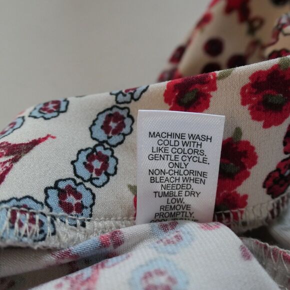 Cato Maxi Skirt Womens XS Red Ivory Floral Stretch Slinky Travel Pull On Boho - Picture 11 of 11